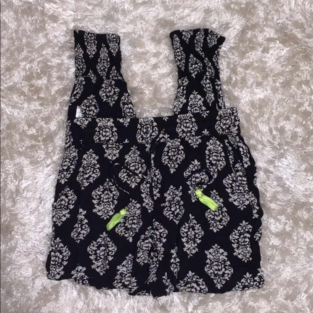 Boho black and white beach cover‎ up pants